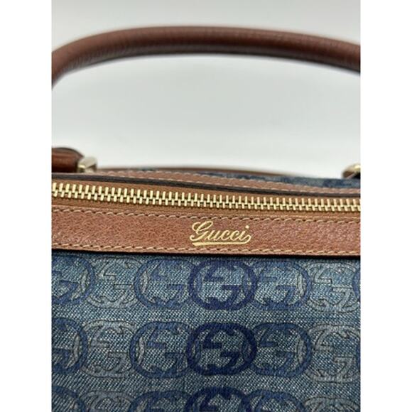 Vintage Gucci GG pattern Abby Boston Bag Denim*Awesome design! Snag HER! - Picture 3 of 15